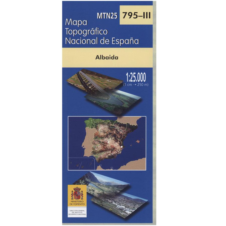 Carte topographique de l'Espagne n° 0795.3 - Albaida | CNIG - 1/25 000 carte pliée CNIG 