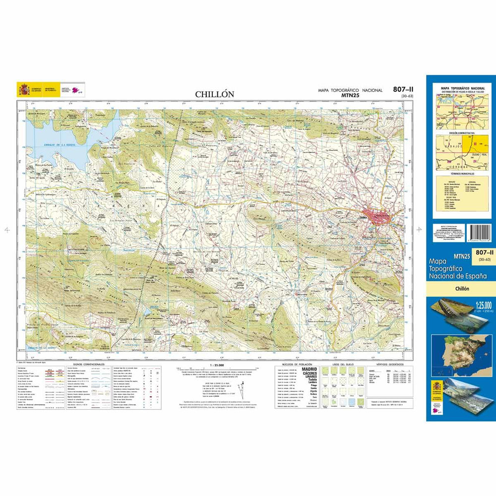 Carte topographique de l'Espagne n° 0807.2 - Chillón | CNIG - 1/25 000 carte pliée La Compagnie des Cartes - Le voyage et la randonnée 