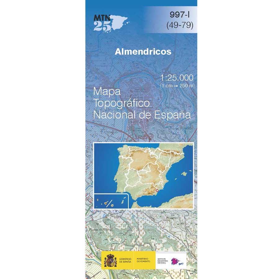 Carte topographique de l'Espagne n° 0997.1 - Almendricos | CNIG - 1/25 000 carte pliée CNIG 