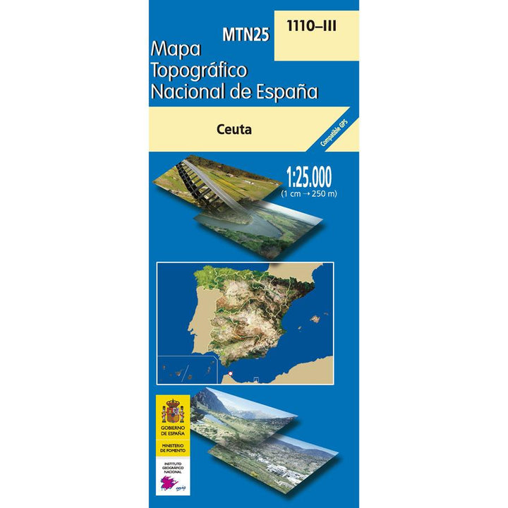 Carte topographique de l'Espagne n° 1110.3 - Ceuta | CNIG - 1/25 000 carte pliée CNIG 
