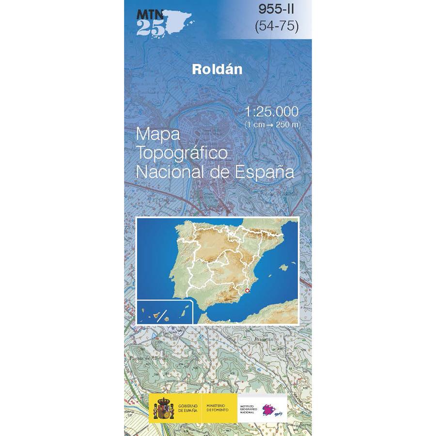 Carte topographique de l'Espagne - Roldán, n° 0955.2 | CNIG - 1/25 000 carte pliée CNIG 