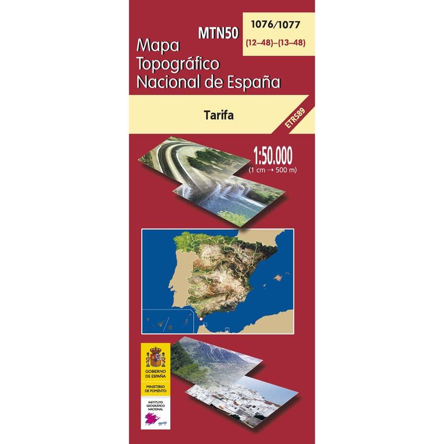 Carte topographique de l'Espagne - Tarifa, n° 1076/1077 | CNIG - 1/50 000 carte pliée CNIG 