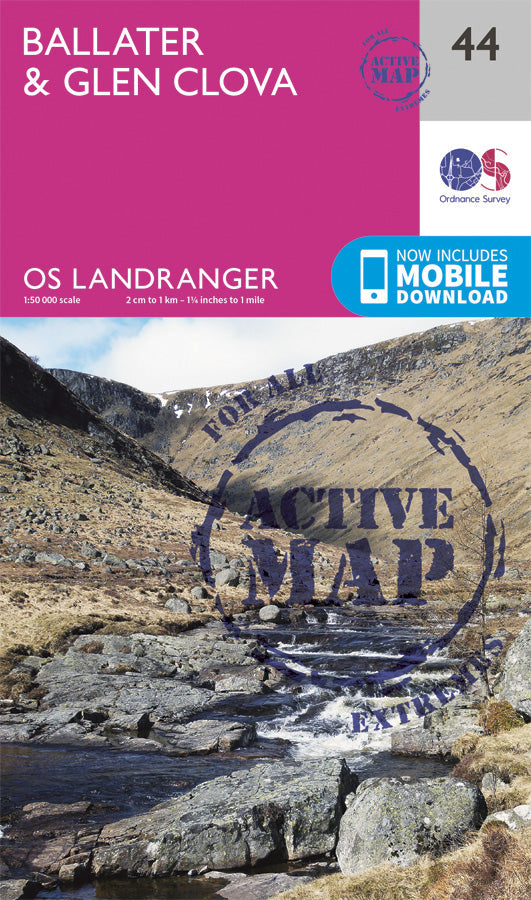 Carte topographique n° 044 - Ballater, Glen Clova (Grande Bretagne) | Ordnance Survey - Landranger carte pliée Ordnance Survey Plastifiée 