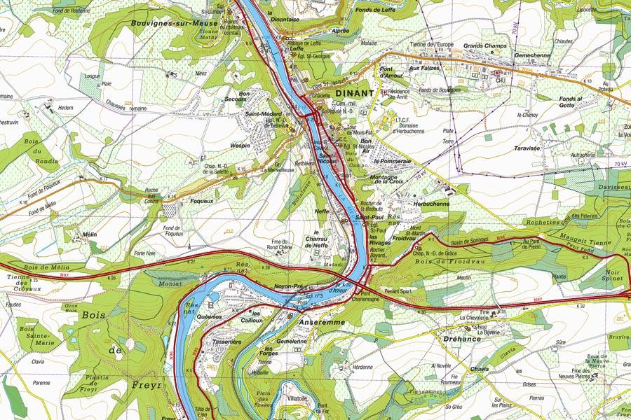 Carte topographique n° 46/7-8 - Charleroi (Belgique) | NGI topo 25 carte pliée IGN Belgique 