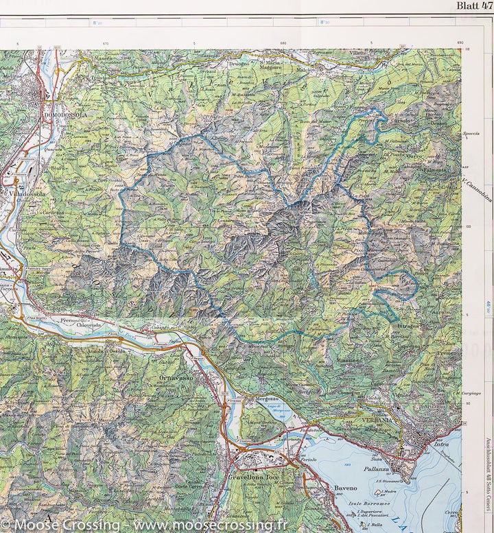 Carte de la région de Monte Rosa (Suisse, Italie) | Swisstop - La Compagnie des Cartes