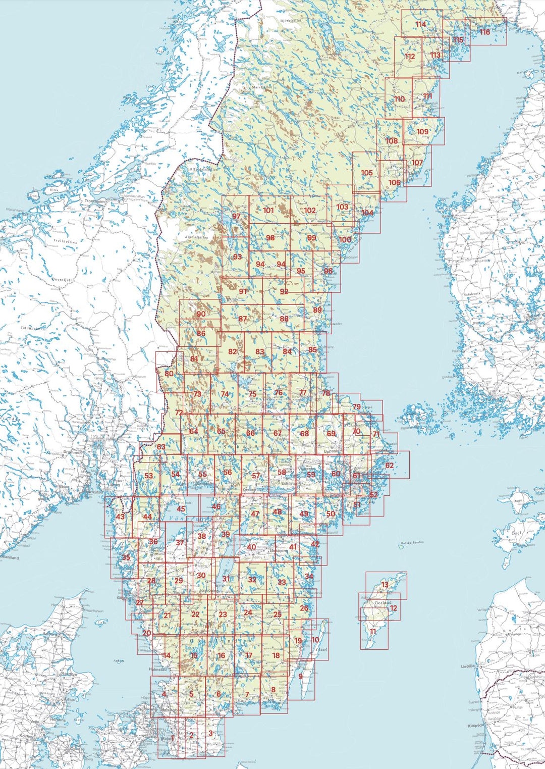 Carte topographique n° 77 - Sandviken (Suède) | Norstedts - Sverigeserien carte pliée Norstedts 