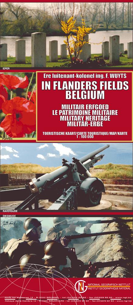 Carte touristique - Le Patrimoine militaire en Flandre (Belgique) | NGI carte pliée IGN Belgique 