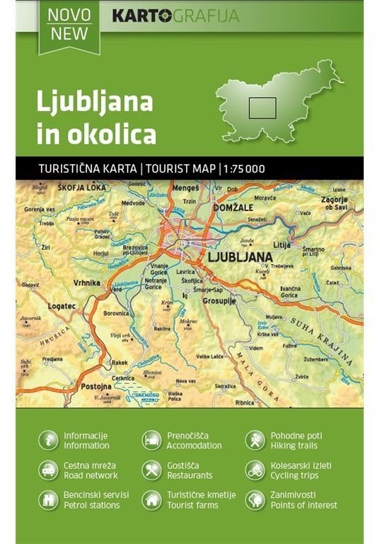 Carte touristique - Ljubljana & environs (Slovénie) | Kartografija carte pliée Kartografija 