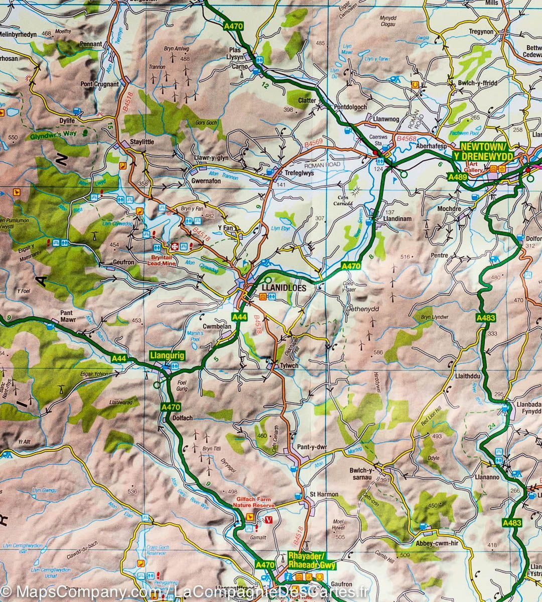 Carte touristique - Sud & centre du Pays de Galles - Tour 11 | Ordnance Survey carte pliée Ordnance Survey 