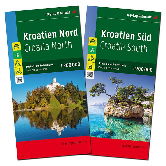 Cartes routières & cyclistes - Croatie Nord & Sud | Freytag & Berndt carte pliée Freytag & Berndt 