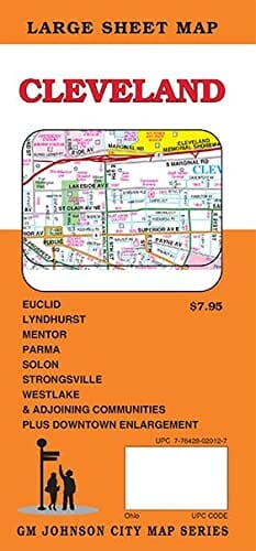 Cleveland, Ohio Street Map | GM Johnson carte pliée GM Johnson 