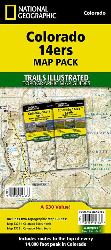 Colorado 14ers [Map Pack Bundle] | National Geographic carte pliée 