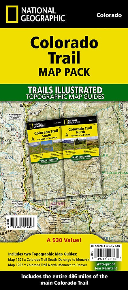 Colorado Trail [Map Pack Bundle] | National Geographic carte pliée 
