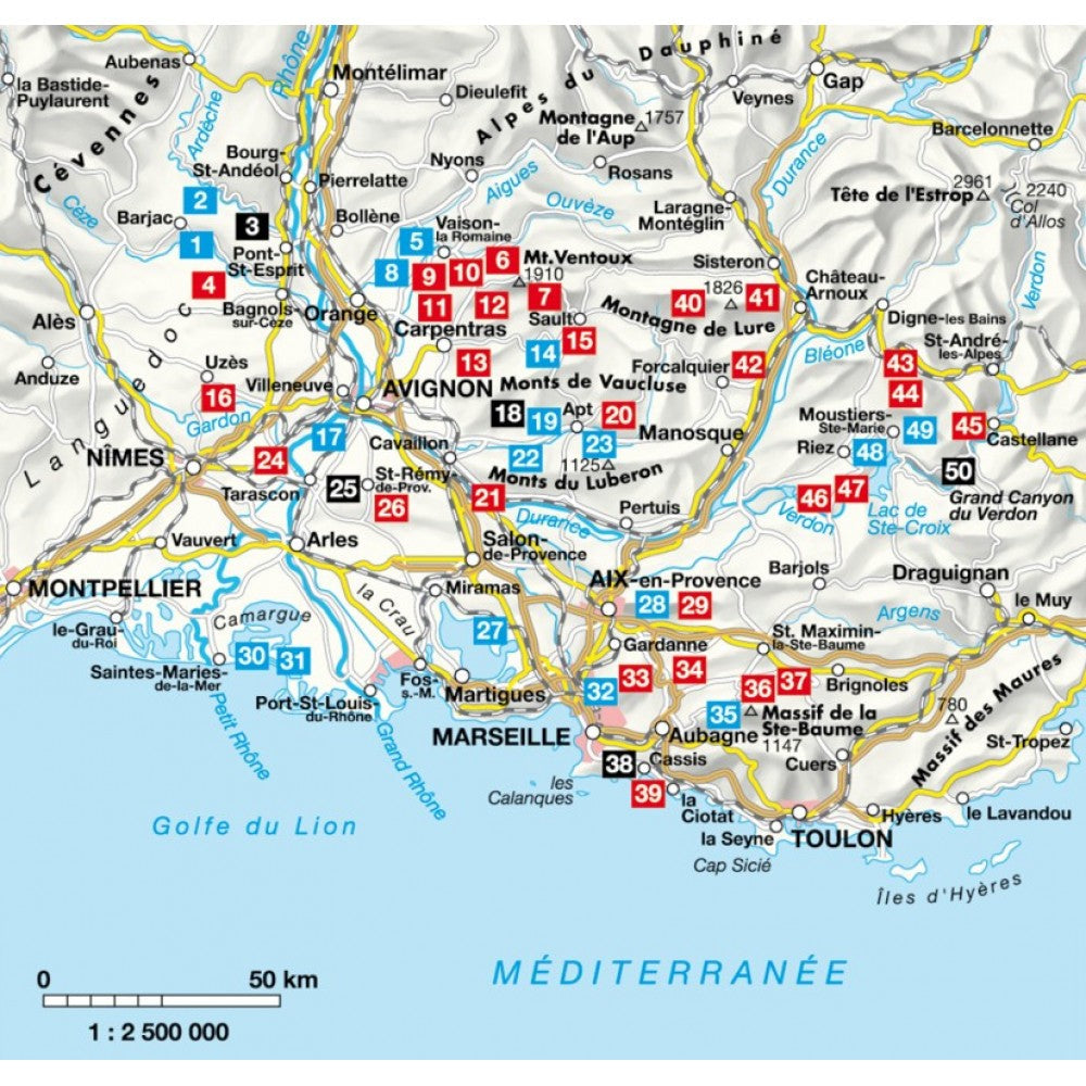 Guide de randonnée (en anglais) - Provence | Rother guide de randonnée Rother 