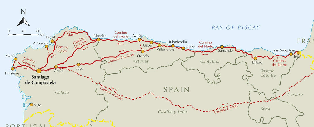 Guide de randonnées (en anglais) - Camino del Norte and Camino Primitivo | Cicerone guide de randonnée Cicerone 