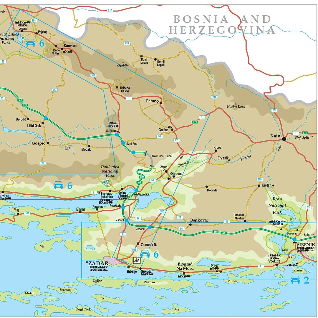 Guide de randonnées (en anglais) - Croatia - 9 car tours & 90 long and short walks with GPS | Sunflower guide de randonnée Sunflower 