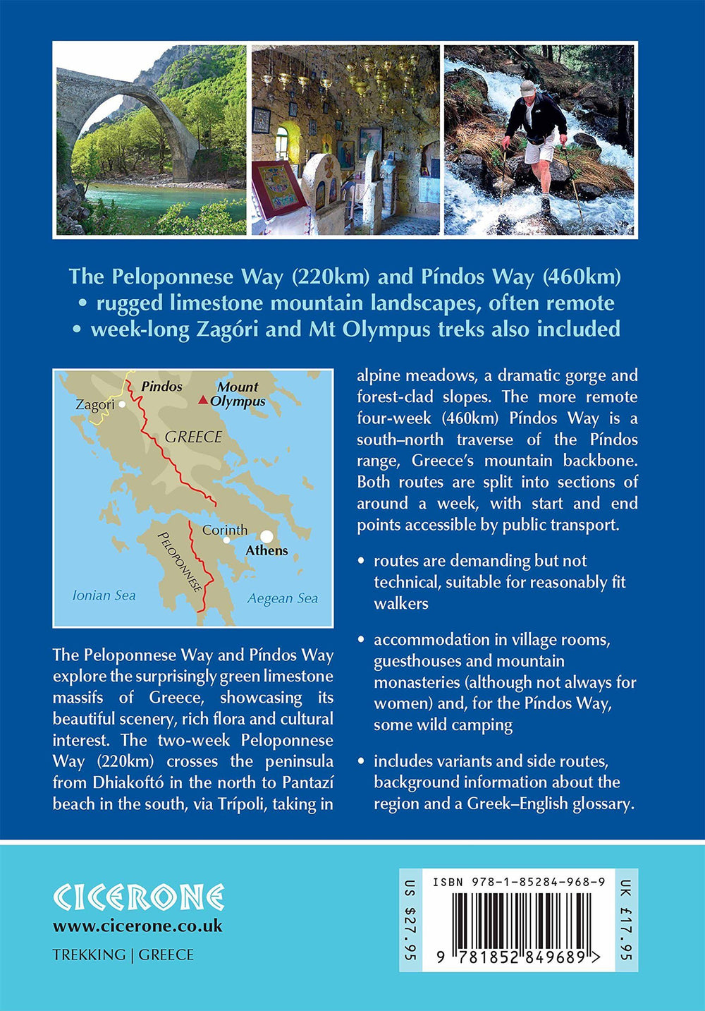Guide de randonnées (en anglais) - Greece : the Peloponnese & Pindos way | Cicerone guide de randonnée Cicerone 