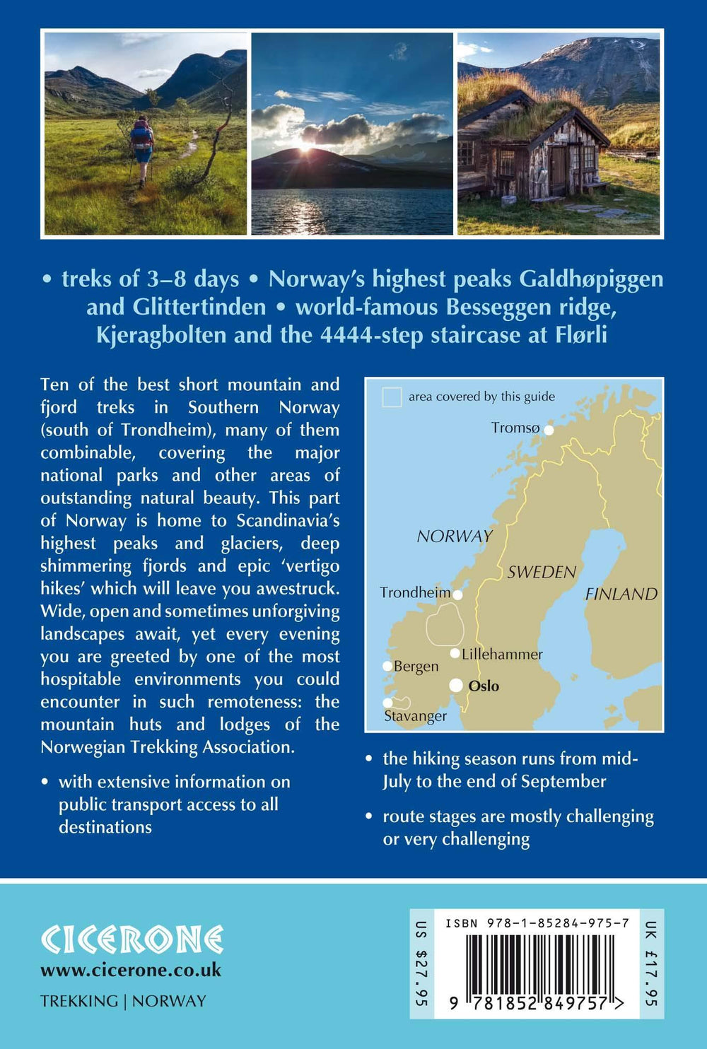 Guide de randonnées (en anglais) - Hiking in Norway - South | Cicerone guide de randonnée Cicerone 