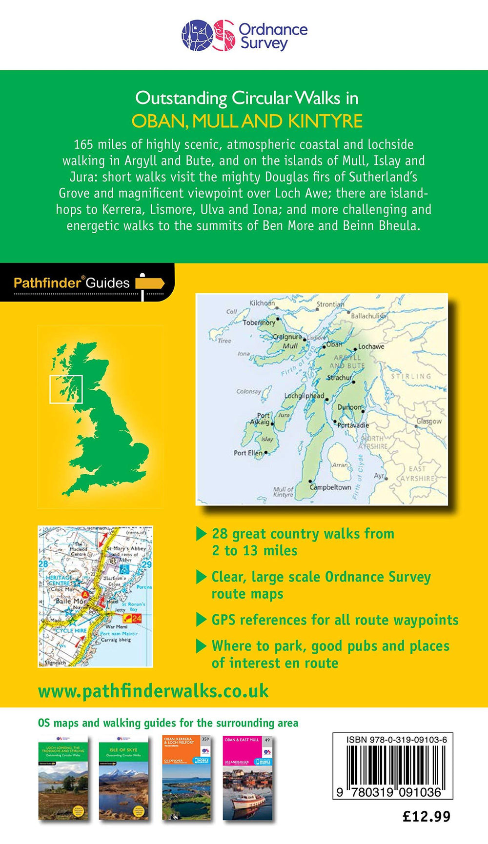 Guide de randonnées (en anglais) - Oban, Mull & Kintyre (Ecosse) | Ordnance Survey - Pathfinder guides guide de randonnée Ordnance Survey 