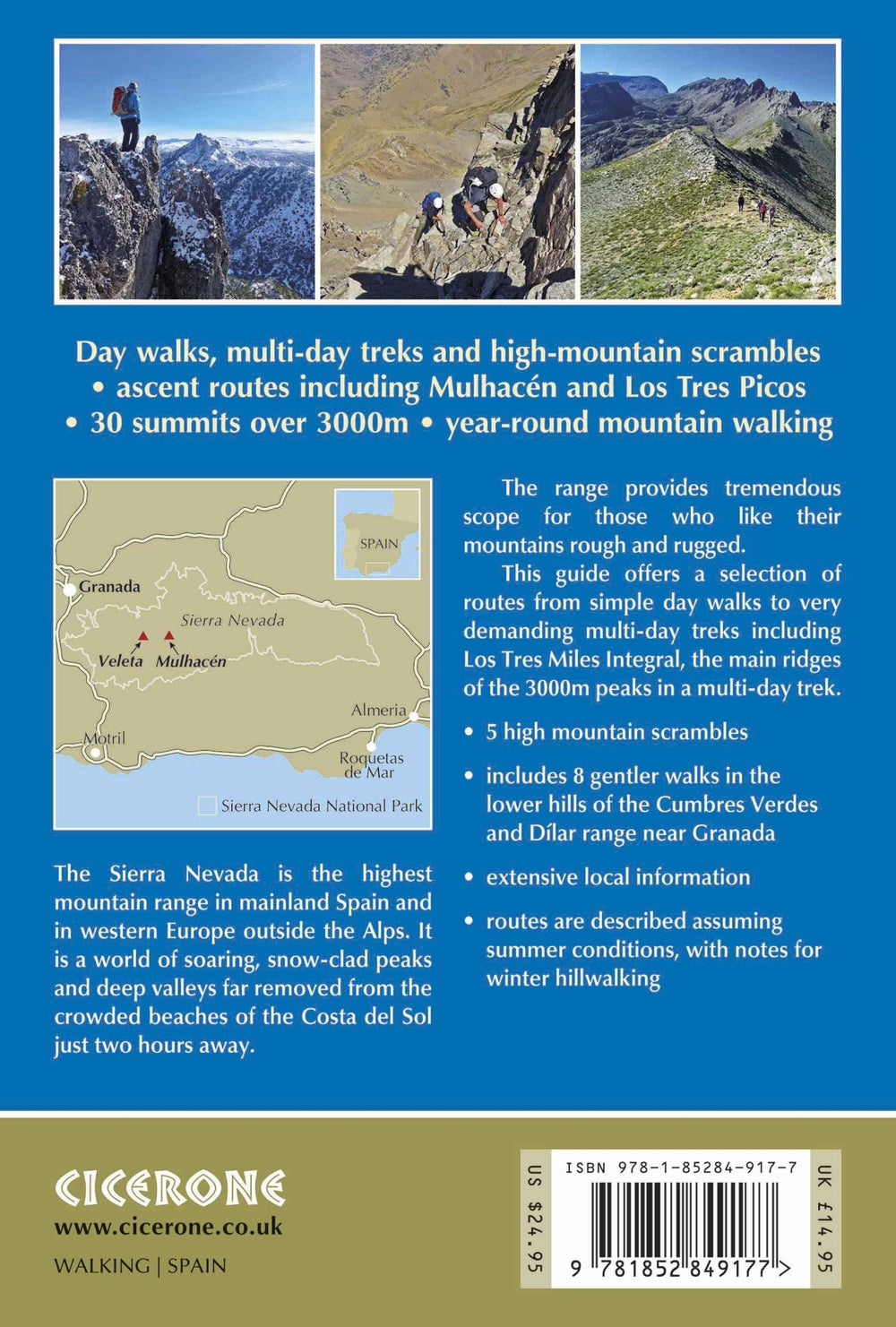 Guide de randonnées (en anglais) - Sierra Nevada (Andalousie) | Cicerone guide de randonnée Cicerone 