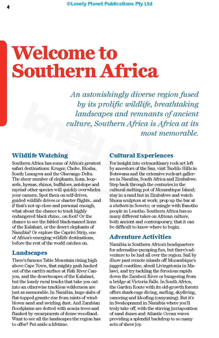 Guide de voyage (en anglais) - Africa Southern | Lonely Planet guide de voyage Lonely Planet 