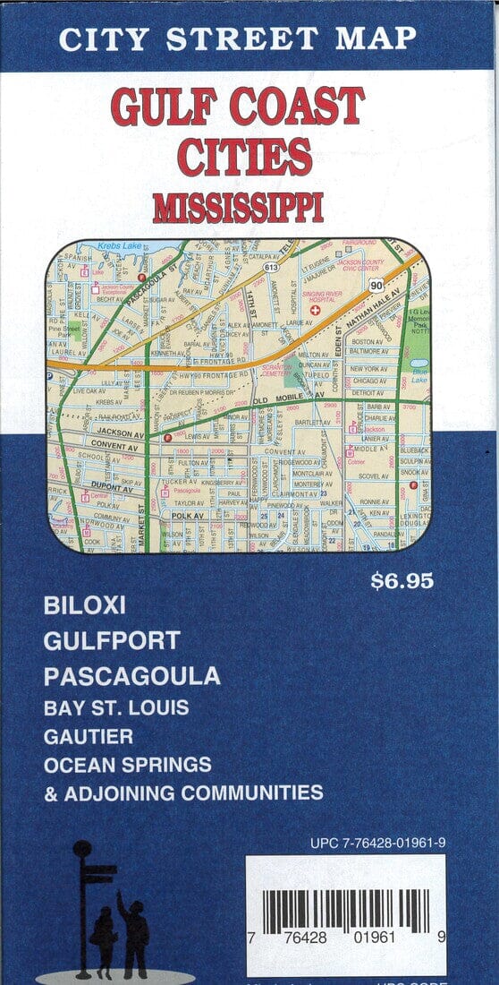 Gulf Coast Cities City Street Map | GM Johnson carte pliée 