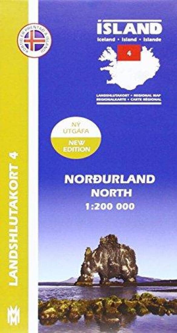 Northern Iceland - Regional Map 4 - 1:200,000 | Mal og menning Road Map 