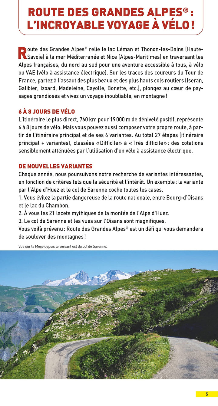 La Route des Grandes Alpes à vélo et vélo électrique | Glénat guide vélo Glénat 