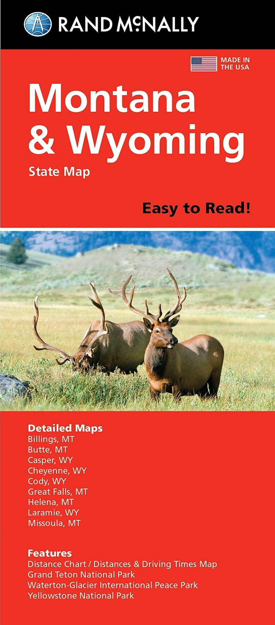 Montana & Wyoming Easy to Read Folded Map | Rand McNally carte pliée 