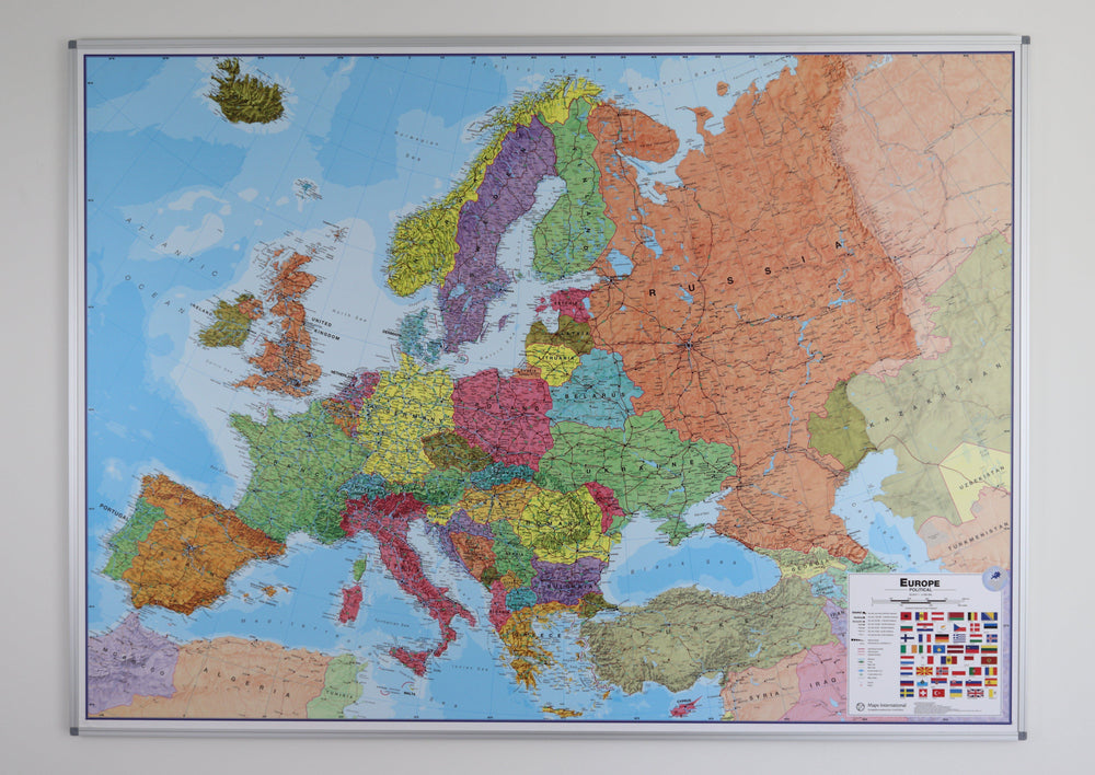 Panneau épinglable (en anglais) - Europe politique - 165 x 120 cm | Maps International panneau épinglable Maps International 