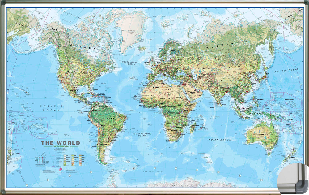 Panneau épinglable (en anglais) - Monde environnemental - 136 x 86 cm | Maps International panneau épinglable Maps International 