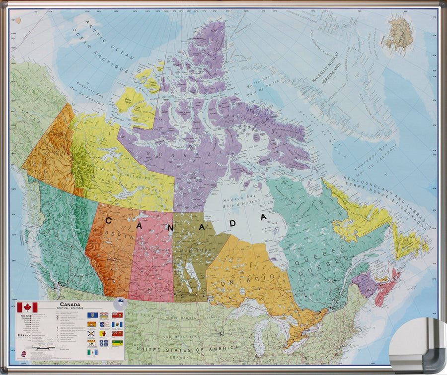 Panneau magnétique (en anglais) - Canada politique - 120 x 100 cm | Maps International panneau magnétique Maps International 