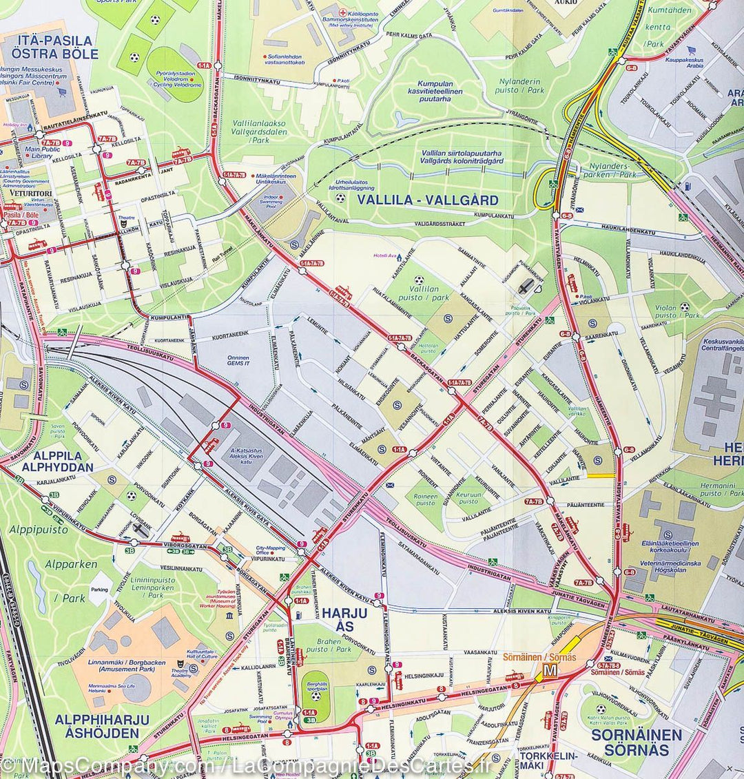 Plan de Helsinki & Carte de la Finlande Sud | ITM carte pliée ITM 