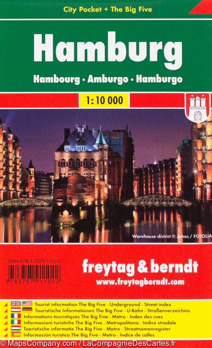 Plan de poche de Hambourg (Allemagne) | Freytag &amp; Berndt - La Compagnie des Cartes
