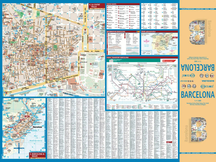 Plan plastifié - Barcelone | Borch Map carte pliée Borch Map 