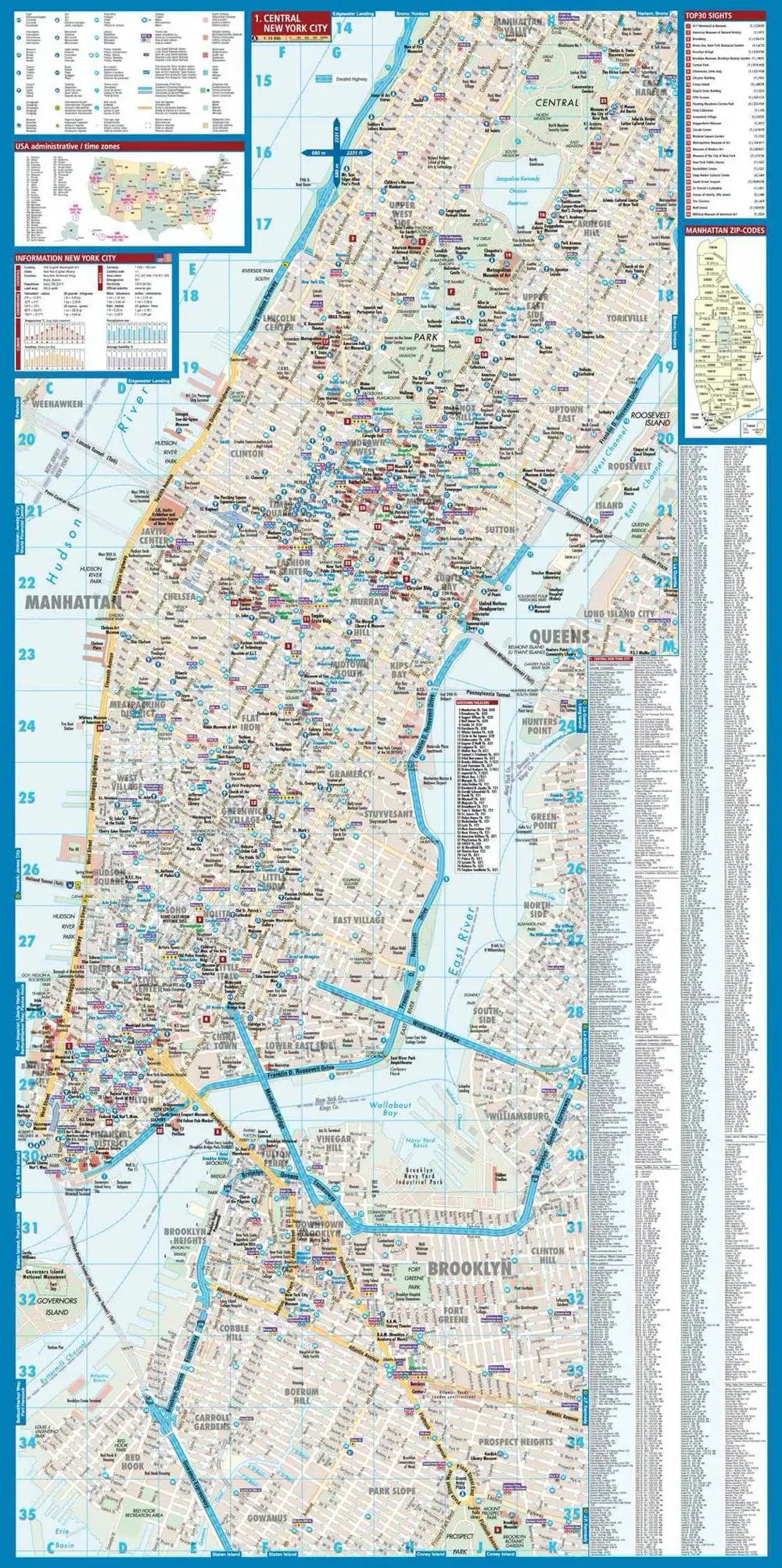Plan plastifié - New York | Borch Map carte pliée Borch Map 