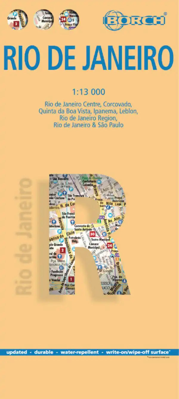 Plan plastifié - Rio de Janeiro | Borch Map carte pliée Borch Map 