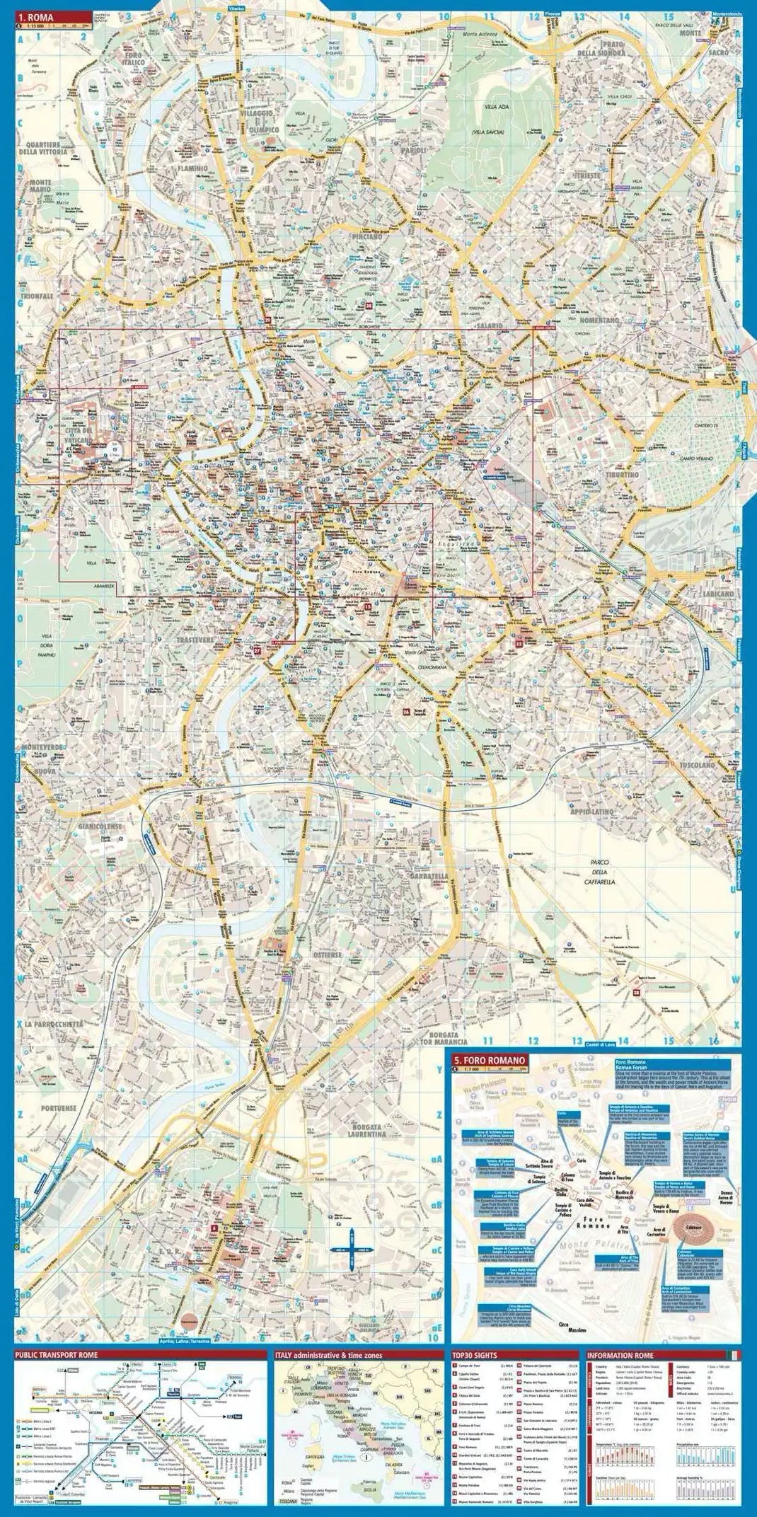 Plan plastifié - Rome | Borch Map carte pliée Borch Map 