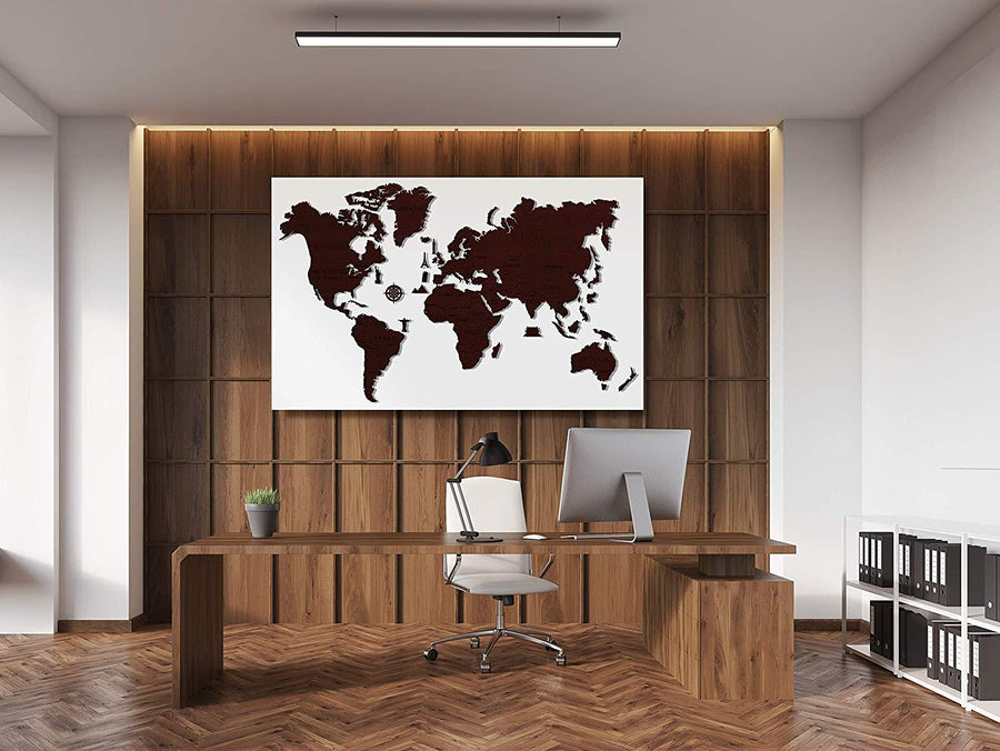Puzzle en bois - Carte du monde, à monter soi-même - couleur brun | Wooden City carte murale grand tube Wooden City XXL (200 x 120 cm) brun 