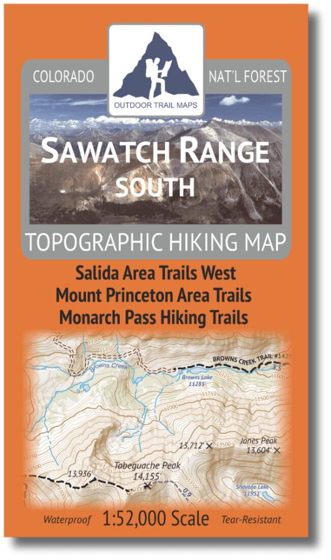 Sawatch Range South 1:52k | Outdoor Trail Maps LLC carte pliée 