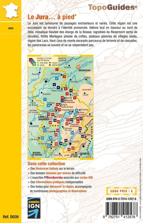 Topoguide de randonnée - Le Jura | FFR guide petit format FFR - Fédération Française de Randonnée 