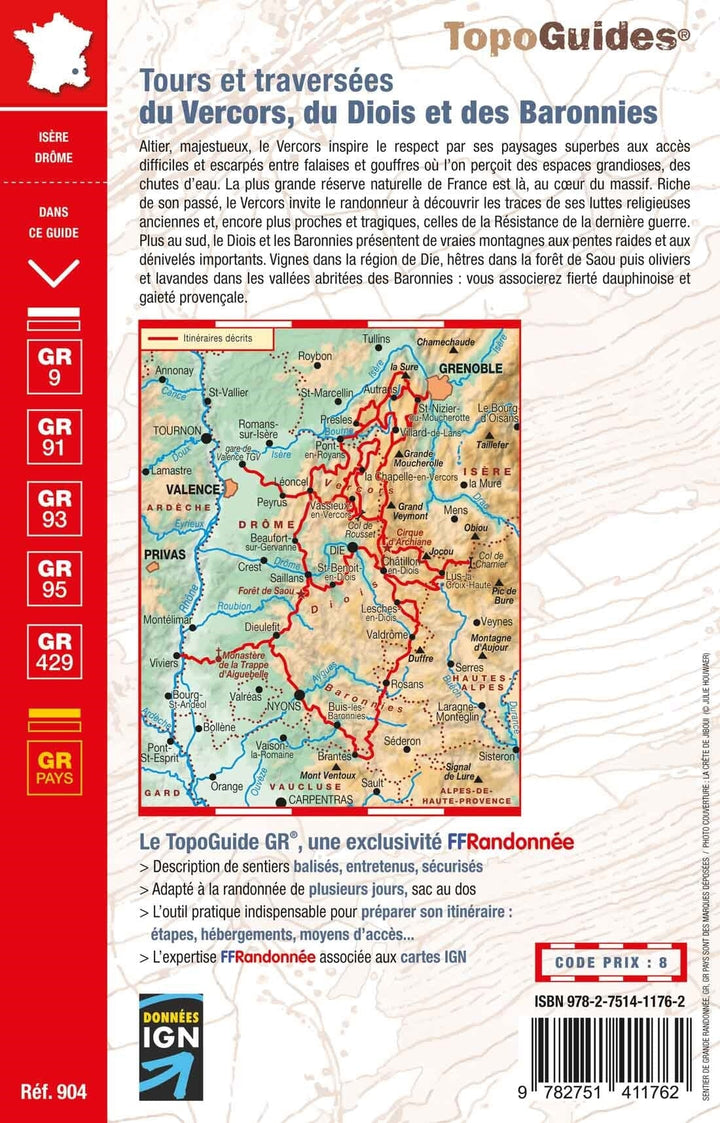 Topoguide de randonnée - Tours et traversées du Vercors, du Diois et des Baronnies - GR9 / GR91 / GR93 / GR95 / GR429 | FFR guide de randonnée FFR - Fédération Française de Randonnée 