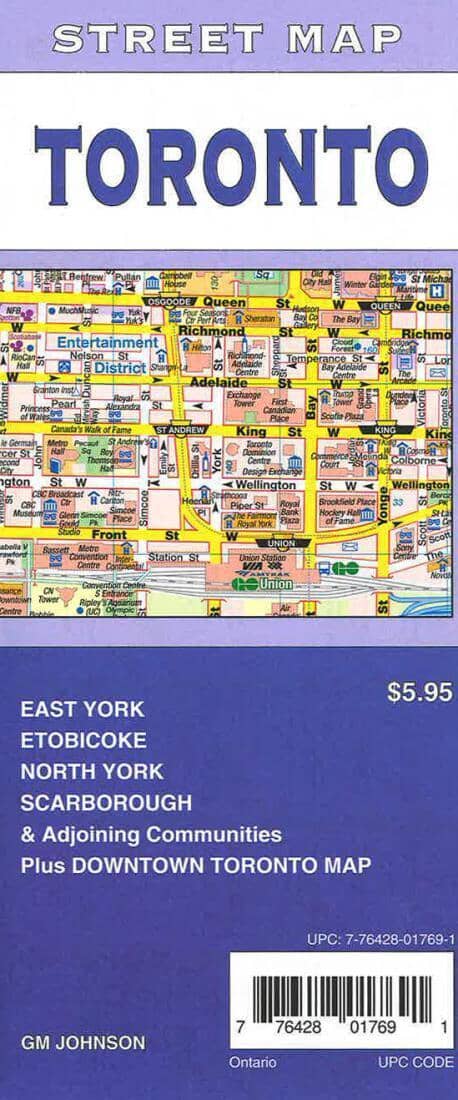 Toronto - Ontario Street Map Street Map | GM Johnson Road Map 