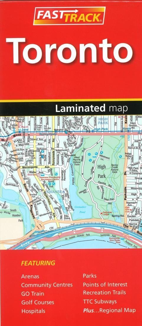 Toronto - Ontario Fast Track Laminated Map | Canadian Cartographics Corporation Road Map 