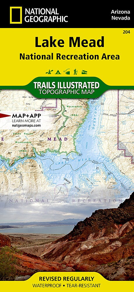 Trails Map of Lake Mead National Recreation Area (Arizona, Nevada), # 204 | National Geographic carte pliée National Geographic 