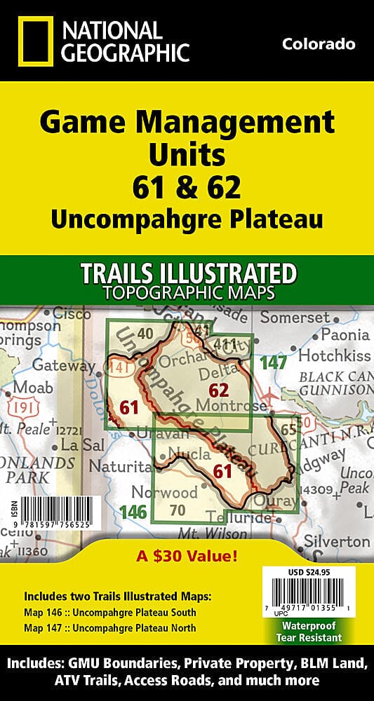 Uncompahgre Plateau GMU [Map Pack Bundle] | National Geographic carte pliée 